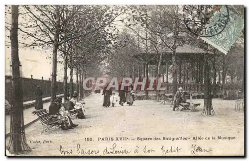 Cartes postales Paris Square des Batignolles Allee de La Musique