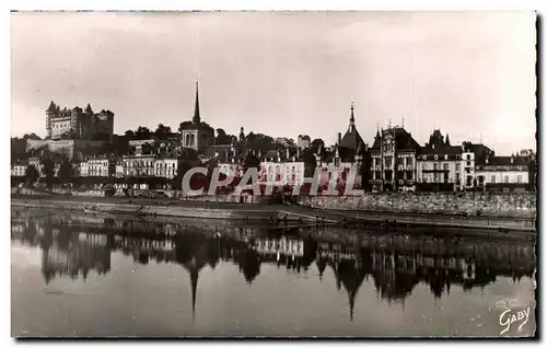 Moderne Karte Saumur Le Chateau Eglise Saint Pierre et l&#39hotel de ville sur les bords de la Loire