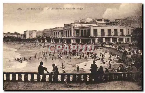Cartes postales Biarritz Le Casino et la Grande Plage