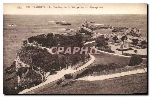 Ansichtskarte AK Biarritz Le Rocher de la Vierge vu du Semaphore