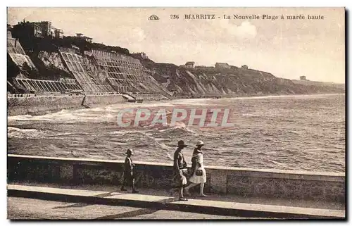 Cartes postales Biarritz la nonuelle plage a maree haute