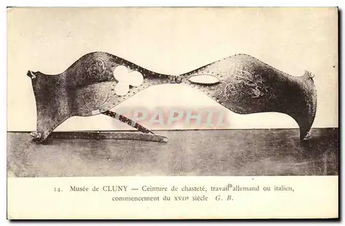 Cartes postales Musee de cluny ceinture de chastete travail allemand ou italien commencement du 18emesiecle Erot
