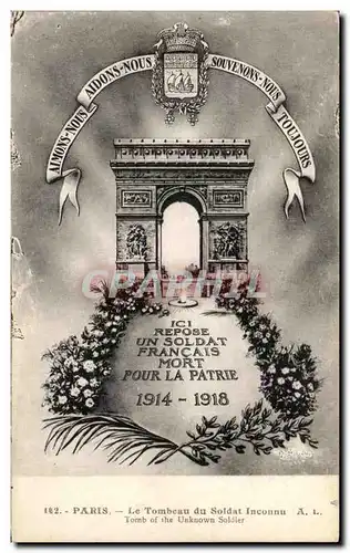 Ansichtskarte AK Paris le tombeau du soldat inconnu Arc de triomphe