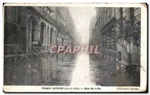 Cartes postales Paris inonde rue de lille inondations 1910