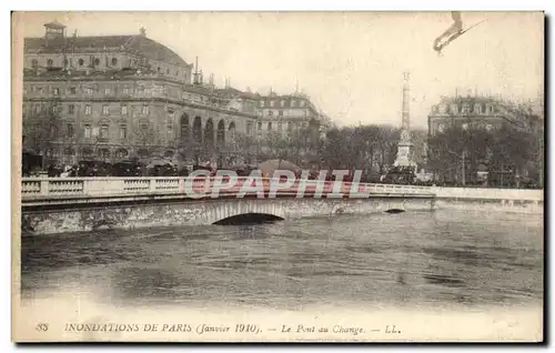 Ansichtskarte AK Inondations De Paris Le Pont au Change Janvier 1910