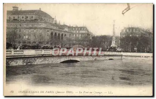 Cartes postales Inondations De Paris Le Pont au Change Janvier 1910