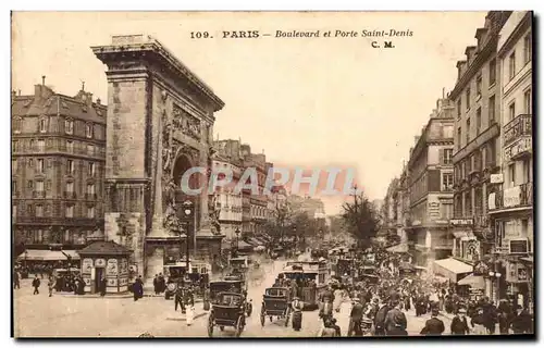 Cartes postales Paris Boulevard et porte Saint denis