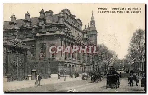 Cartes postales Paris Boulevard du Palais et entree du Palais de Justice