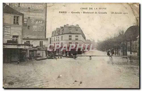 Cartes postales La Crue De La Seine Paris Grenelle Boulevard de Grenelle Inondations