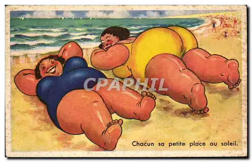Cartes postales Chacun sa petite place au soleil Femmes fortes Humour