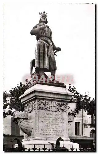 Cartes postales Aigues Mortes statue de St louis par Pradier