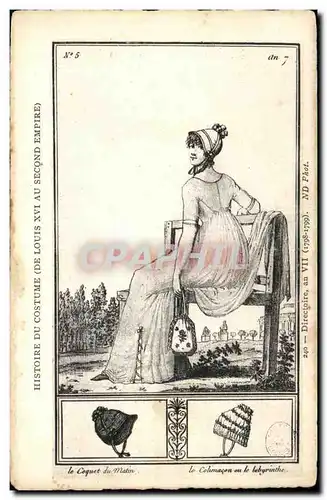 Ansichtskarte AK Histoire Du Costume de Louis XVI au Second Empire Femme Folklore