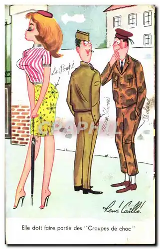 Cartes postales Elle doit faire partie des croupes de choc militaria Rene Caille