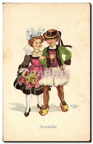 Cartes postales Accordailles Folklore costume Coiffe Bretragne