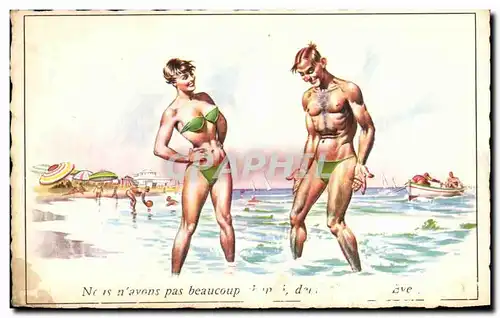 Cartes postales Couple a la plage