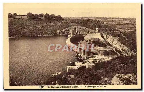 Cartes postales Barrage D&#39Eguzon Indre Le Barrage Et Le Lac