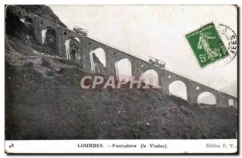 Ansichtskarte AK Lourdes Funiculaire Le viaduc