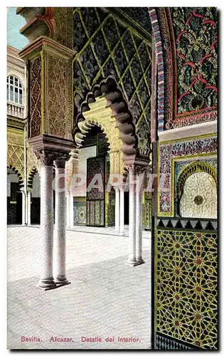 Cartes postales Sevilla Alcazar Detalle del Interior