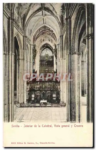 Ansichtskarte AK Sevilla Interior de la Catedral Vista general Crucero