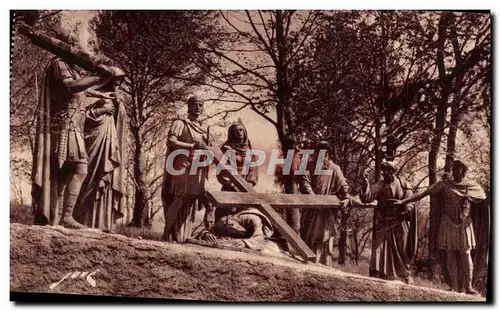 Cartes postales Lourdes Le Calvaire VIII Station Jesus Tombe pour la troisieme tois