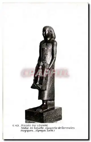 Moderne Karte Musee Du Louvre Statue en basalte couverte de formules magiques Egypte Egypte