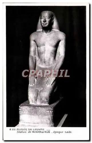 Cartes postales moderne Musee Du Louvre Statue de Nekhtharheb epoque saite Egypte Egypte