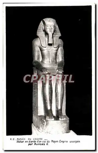 Ansichtskarte AK Musee Du Louvre Statue en diorite d&#39un roi du Moyen Empire usurpee par Ramses II Egypte