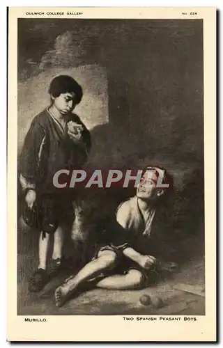 Ansichtskarte AK Murillo Two Spanish Peasant Boys Dulwich College Gallery Enfants