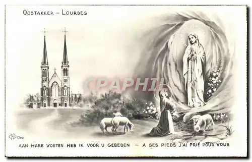 Ansichtskarte AK Oostakker Lourdes Aan Hare Voeten Heb Ik Voor a ses pies j&#39ai rpie pour vous Moutons