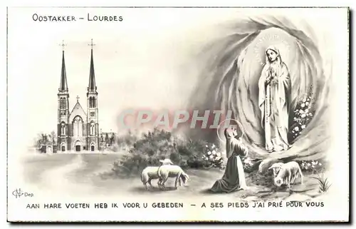 Cartes postales Oostakker Lourdes Aan Hare Voeten Heb Ik Voor a ses pies j'ai rpie pour vous Moutons