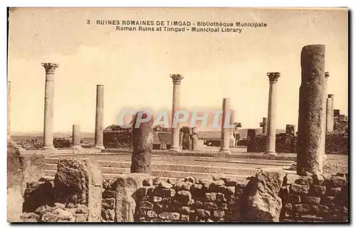 Ansichtskarte AK Ruines Romaines De Timgad Bibliotheque Municipale Algerie