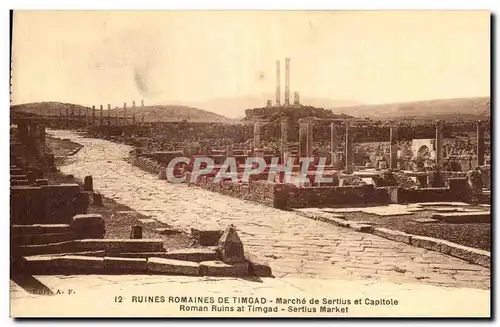 Cartes postales Ruines Romaines De Timgade Marche de Sertius et Capitole Roman Ruins at Timgad Sertius Market