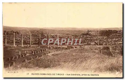 Cartes postales Ruines Romaines De Timgad Vue Generale Prise du Capitole