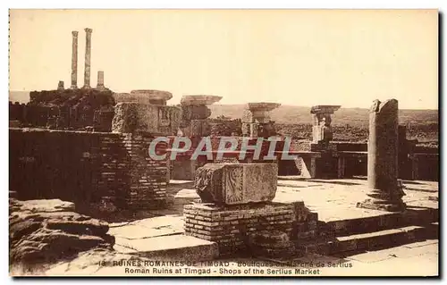 Cartes postales Ruines Romaines De Timgad Roman Ruins at Timgad Shops of the Sertius