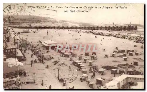 Cartes postales Trouville La Reine des Plages Un coin de la Plage et les Jetees