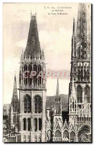 Cartes postales Cathedrale de Rouen la tour St Romain