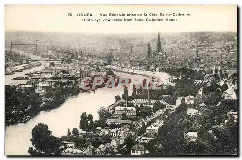 Cartes postales Rouen Vue generale prise de la Cote Sainte Catherine