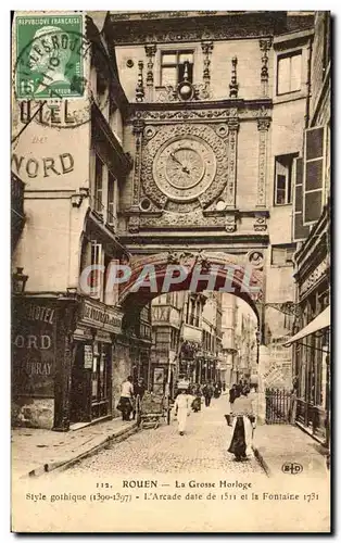 Cartes postales Rouen La grosse Horloge