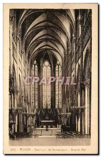 Cartes postales Rouen Basilique de Bansecours Grand Nef