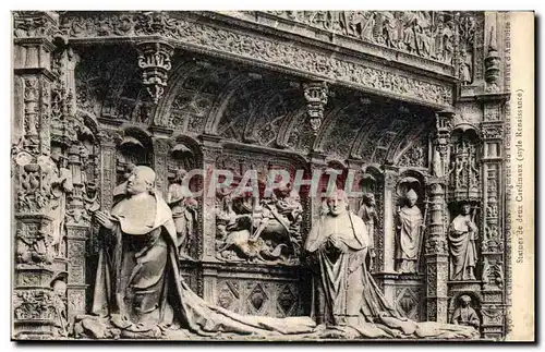 Ansichtskarte AK La cathedrale de Rouen Statues des deux cardinaux