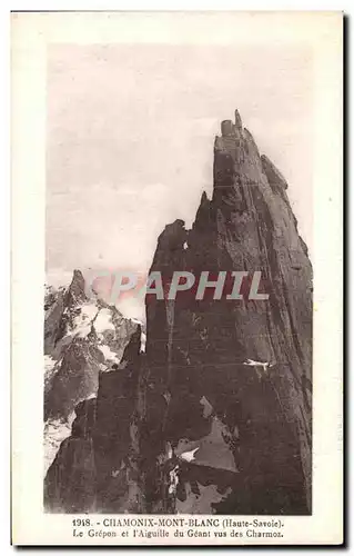 Ansichtskarte AK Chamonix Mont Blanc Haute Savoie Le Grepon et l&#39aiguille du Geant vue des Charmoz