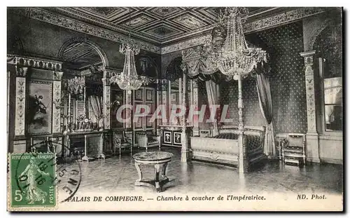 Ansichtskarte AK Palais De Compiegne Chambre a coucher de I&#39Imperatrice