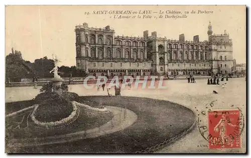 Cartes postales Saint Germain en Laye Le Chateau vu du Parterre L&#39Amour et la Folie de Darbefeuille