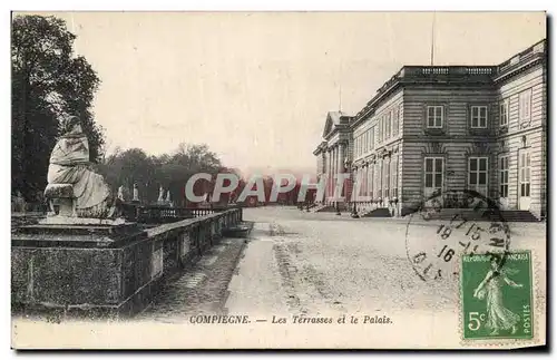 Ansichtskarte AK Compiegne Les Terrasses et le Palais