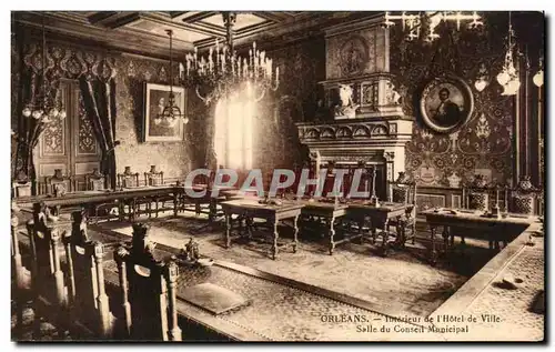 Cartes postales Orleans Interieur de I'Hotel de Ville Salle du Conseil Municipal