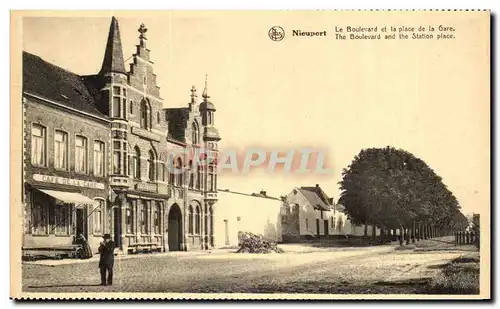 Ansichtskarte AK Nieuport La Boulevard et la Place de la Gare