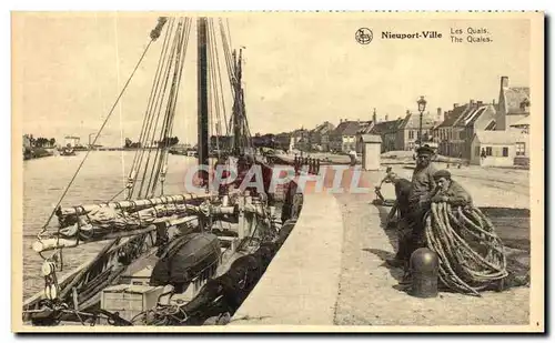 Cartes postales Nieuport Ville Les Quais Pecheurs Bateau