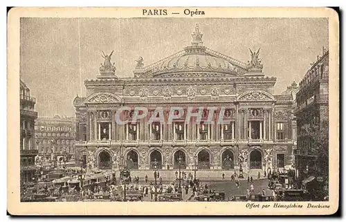 Cartes postales Paris Opera Publicite Anemie Sirop des chiens