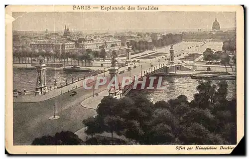 Cartes postales Paris Esplanade des Invalides Publicite Anemie Sirop des chiens