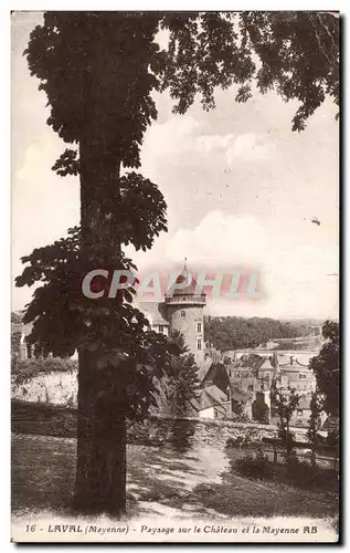 Ansichtskarte AK Laval Paysage sur le Chateau et la Mayenne